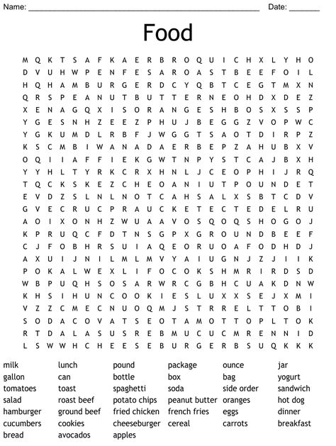 Food Word Search French Greetings, Easy Word Search, Word Search Puzzles Printables, Bible Word Searches, Free Printable Word Searches, Matching Worksheets, Word Search Printables, Word Search Games, Hard Words