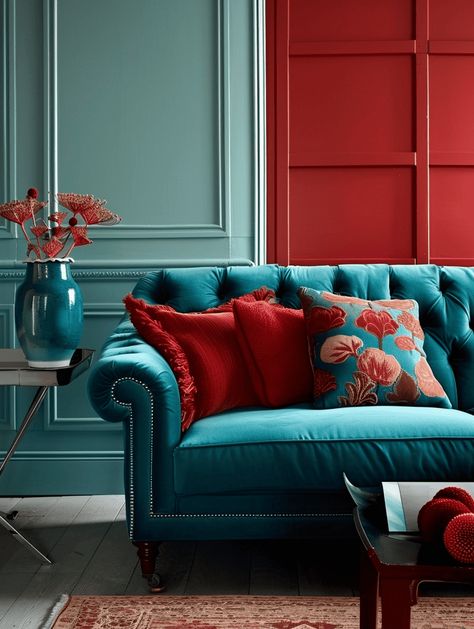 123 Teal Living Room Ideas [INSPIRATION Photo Post] Dark Teal Living Room, Teal Living Room Ideas, Teal Lounge, Mens Living Room, Teal Living Room, Room Ideas Inspiration, Teal Couch, Teal Living Room Decor, Living Room Turquoise