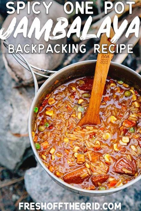 One Pot Jambalaya, Camping Lunch Ideas, Camping Lunch, Camp Recipes, Tomato Powder, Camping Lunches, Summer Sausage, Instant Rice, Easy Camping Meals