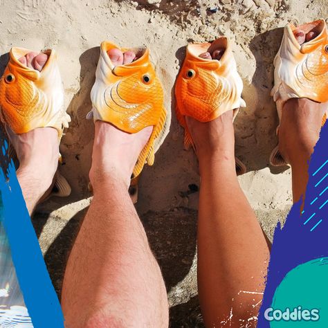 Ditch the boring sandals and go swimmingly stylish with Coddies Fish Flip Flops! 🐟🎣 Whether you're lounging at the pool or out for a stroll, your feet will be ‘shore’ to turn heads. #FinTasticFeet #CatchOfTheDay Fish Flip Flops, The Pool, Flip Flop, Flip Flops, Pool, Fish, Turn Ons, Sandals