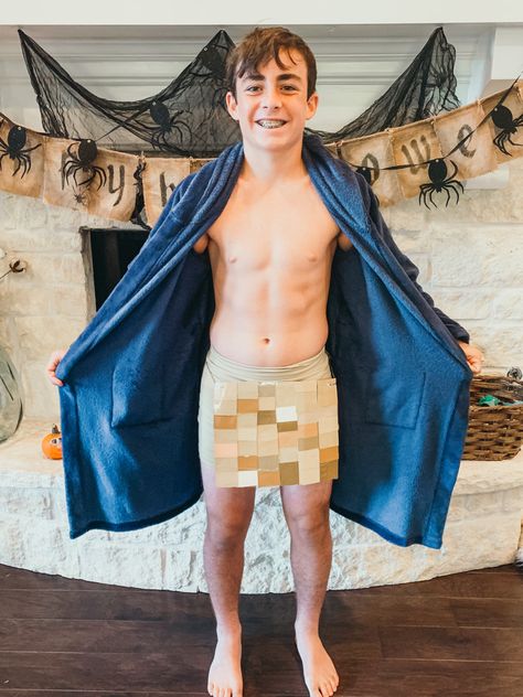 This pixelated costume is perfect for your “Naked and Afraid” costume, flasher costume, streaker costume and more. Just glue some paint swatches onto carboard and pin it to some spanx! Guaranteed costume contest winner. Halloween Costume Contest Winners, Costume Contest Winner, Flash Costume, Halloween Costume Contest, Paint Swatches, Halloween Costumes Makeup, Contest Winner, Costume Contest, Funny Text Messages