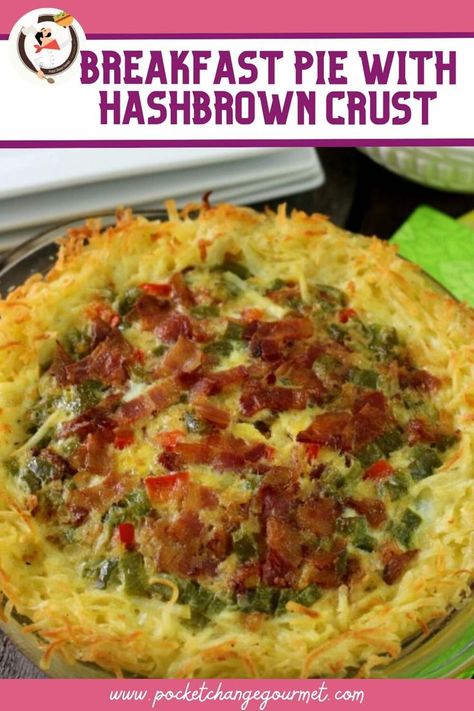 an image of a Breakfast Pie with Hashbrown Crust Hashbrown Crust, Breakfast Pie, Breakfast Casseroles, Easter Brunch Food, Brunch Recipe, Hash Brown Casserole, Crust Recipe, Easter Brunch, Hearty Breakfast