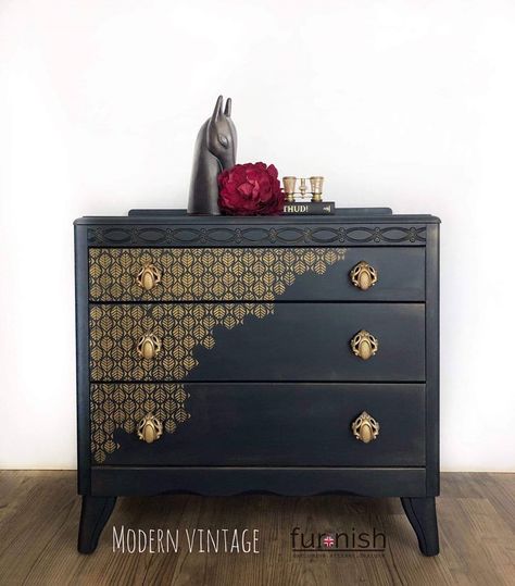 Upcycled Chest Of Drawers, Drawers Ideas, Chest Of Drawers Makeover, Mid Century Chest Of Drawers, Painted Chest Of Drawers, Painted Chest, Upcycling Ideas, Bedroom Renovation, Furniture Restoration