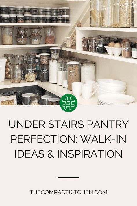 Under Stairs Pantry Perfection: Walk-In Ideas & Inspiration - The Compact Kitchen Under Stairs Ideas Kitchen Pantry Storage, Under Stairs Closet Into Pantry, Pantry Storage Under Staircase, Under Stairs Pantry Ideas Shelves, Under The Stairs Pantry Organization, Butlers Pantry Under Stairs, Small Pantry Under Stairs, Understairs Pantry Shelving Ideas, Under Stairs Pantry Shelving Ideas