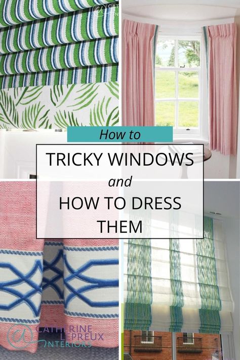 In Scotland, we're frequently tasked with designing curtains and blinds for corner windows. These awkward shaped windows are commonplace around here, and standard curtains and blinds generally don't match their shape. We're excited to share some inspiration for bespoke curtains and blinds for corner windows. Head to our blog for additional curtain and blind ideas and solutions specially designed for uniquely shaped windows, such as corner windows Blinds For Room, Roman Shades With Curtains, Curtain And Blind Ideas, L Shaped Curtains, Triangular Windows, Blinds And Curtains Together, Ideas For Curtains, Entryway Interior, Corner Window Curtains