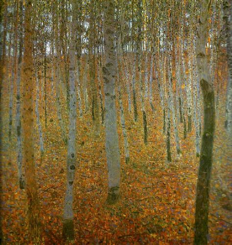 erotic watercolour - Buscar con Google Beech Trees, Gustav Klimt Art, Favorite Paintings, Klimt Art, Popular Paintings, Birch Forest, Golden Painting, Tree Canvas, Autumn Painting