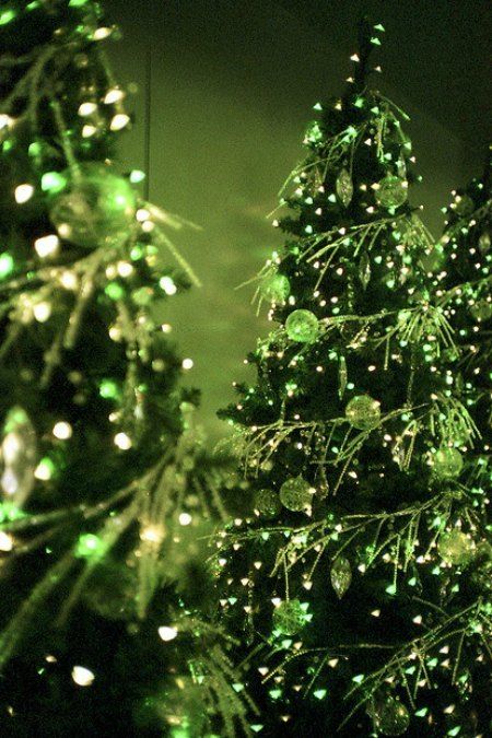 Green Christmas Decorating Ideas - Easyday Green Christmas Tree, Green Trees, Christmas Is Coming, Green Christmas, Christmas Joy, Christmas Magic, Christmas Colors, Beautiful Christmas, Winter Christmas