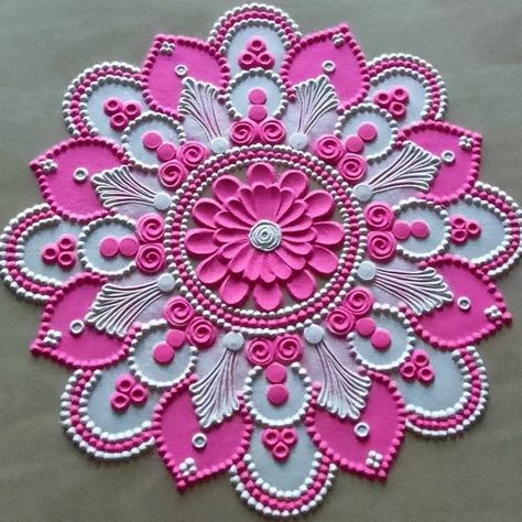 Pink Rangoli Designs, Beautiful Rangoli Designs Latest, Easy Rangoli Designs For Beginners, Rangoli Designs For Beginners, Rangoli Designs For Competition, Easy Rangoli Designs Videos, Very Easy Rangoli Designs, Rangoli Designs Photos, Rangoli Designs Simple Diwali