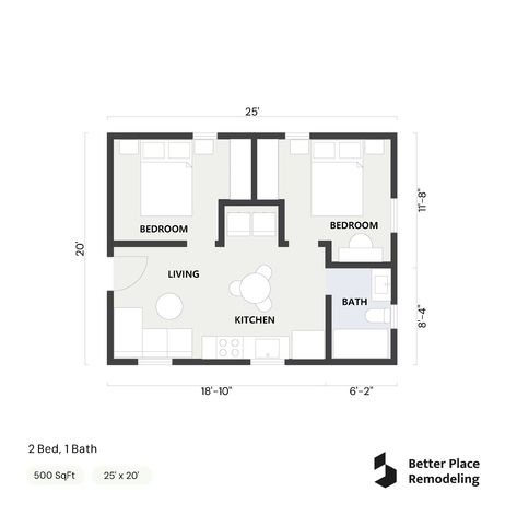 500 Sq Ft ADU Floor Plans | Efficient Living Adu Floor Plans 400 Sq Ft, Studio Apartment Floor Plans 400 Sq Ft, 400sq Ft House Plans, 500sq Ft House Plans, 20x24 Floor Plans, Small Home Layout Floor Plans, 300 Sq Ft House Plans, Adu Floor Plans, Adu House