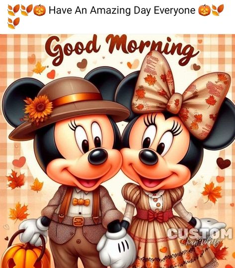 Disney Fall, Mouse Images, Fall Pics, Mickey Mouse Images, Minnie Mouse Images, Good Morning Greeting Cards, Mouse Pictures, Mickey Mouse Pictures, Cute Good Morning Images