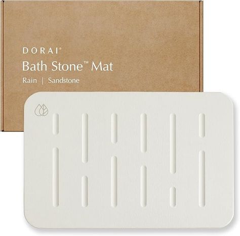 Amazon.com: Dorai Home Bath Stone Mat 23.6"x15.4"| Luxury Diatomite Stone Bath Mat |Quickly Removes Water | Non-Slip, Quick-Dry Stone Bath Mat for Bathroom | Rain Sandstone : Health & Household Bathroom Zen, Stone Mat, Stone Bath Mat, New Home Wishes, Stone Bath, Dry Stone, Bath Rugs, Bath Mat, Quick Dry