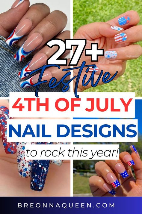 Get ready for the festivities with 27 creative red, white, and blue nails that capture the essence of the Fourth of July. These designs are a fun and fashionable way to express your patriotism. #RedWhiteBlueNails #FourthOfJulyNails #Patriotic 4th of july nails, patriotic nails designs, Red, white and blue nails, independence day nails Independence Day Nails, Nails Patriotic, Red White And Blue Nails, 4th Of July Nail Designs, White And Blue Nails, Red White Blue Nails, July Nail Designs, American Flag Nails, 4th Of July Nail