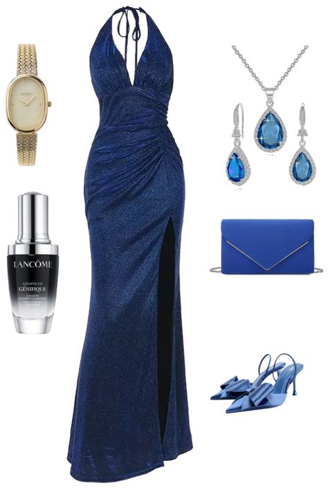 Dress outfit ideas | royal blue date night and wedding maxi dress Dress For Outing, Blue Night Dress, Wedding Maxi Dress, Dresses Royal, Classic Wedding Dress, Women's Jewelry Sets, Maxi Dress Wedding, Royal Blue Dresses, Black Tie Event