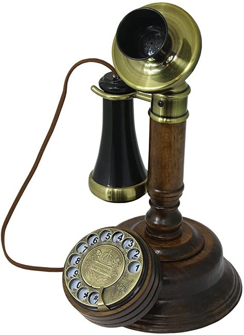 Amazon.com: Opis 1921 Cable Model C: The Classic Candlestick Retro Telephone Made from Real Wood: Electronics Candlestick Phone, Candlestick Telephone, Telephone Retro, Rotary Dial Phone, Antique Phone, Telephone Vintage, Antique Telephone, Antique Candle Sticks, Rotary Phone