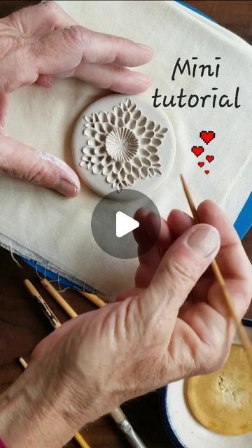 ʍǟɨʀɨ ֆȶօռɛ on Instagram: "A mini tutorial for you 🤗 (🔊 sound on). I made this a couple of years ago for @claykingceramics but thought it would be nice to share again now. In it l am making a small tile that went on to be framed with a collection of other pieces, it covers some of my basic techniques and FAQs. Hope it is useful to some of you. There are examples of finished framed pieces in my feed. . #porcelainpaperclay #irishceramics #ceramicart #handbuiltceramics  #etsy #contemporaryceramics #tutorial #instapottery @insta_pottery #potteryvideos @pottery_videos  #ceramicsvideos @ceramicsvideos" Making Tiles From Clay, Raku Pottery Tutorials, Pottery Decoration Techniques, Pottery Tiles Ideas, Pinch Pottery Ideas For Beginners, Pottery Textures Techniques, Ceramic Techniques Tutorials, Ceramic Art Tutorials, Porcelain Clay Ideas