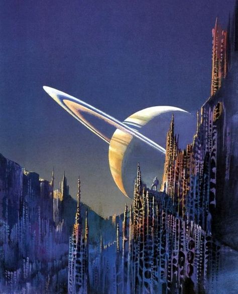 Quest for the Future - art by Bruce Pennington Bruce Pennington, Future Quest, Albert Robida, Sci Fi Wallpaper, H.r. Giger, Art Spatial, Sci Fi Landscape, 70s Sci Fi Art, Arte Peculiar