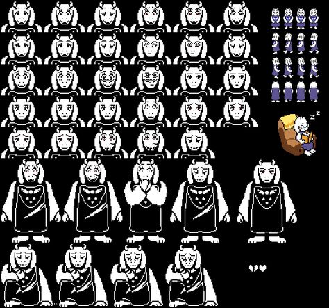 Toriel spritesheet taken from online since other people did all the hard work already :0 How To Draw Toriel, Toriel Fanart, Undertale Pixel Art, Undertale Toriel, Toriel Undertale, Undertale Cosplay, Perler Ideas, Undertale Drawings, Human Soul