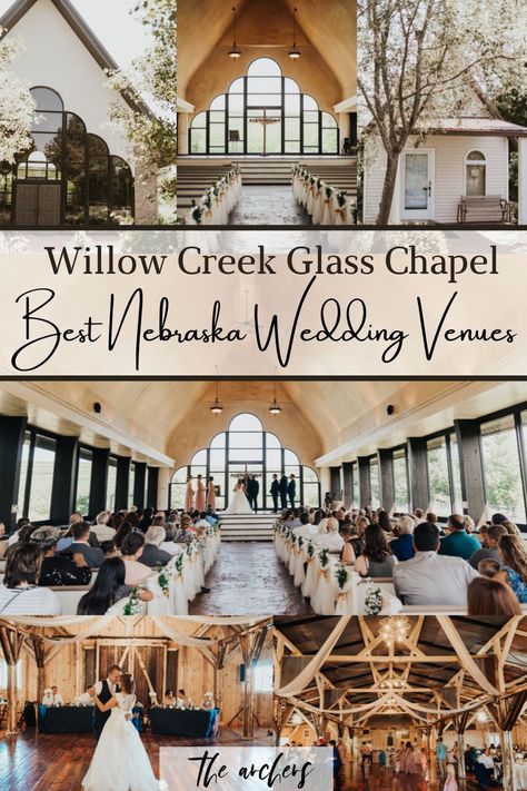 This is a curated guide of our top 21 favorite wedding venues in the Omaha, Nebraska area. This was so much fun to put together! Every wedding is our new favorite, there are SO MANY VENUES, and it's seriously so hard to choose. But whether you're dreaming of boho, rustic, modern, glam, classic, or eclectic vibes on your wedding day, we think this list has a perfect venue for your ceremony and/or wedding reception. The Archers | Omaha Wedding Photographers | Nebraska Wedding Venues Nebraska Wedding Venues, Omaha Wedding Venues, Large Wedding Venues, Fall Wedding Venues, Glass Chapel, Nebraska Wedding, Country Wedding Venues, Modern Wedding Venue, February Wedding