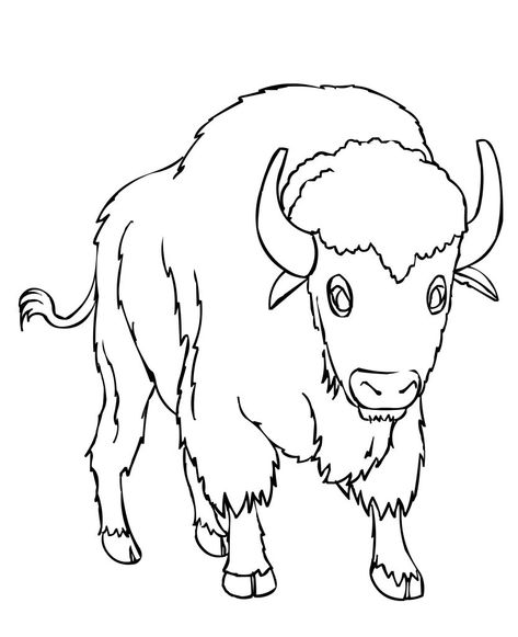 Free Printable Bison Coloring Pages For Kids Buffalo Outline, Handprint Quilt, Free Coloring Sheets For Kids, Junior English, Western Items, Buffalo Animal, Sports Coloring Pages, Free Kids Coloring Pages, Toddler Coloring Book