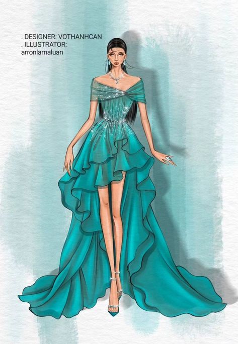 Procreate Fashion Illustration, Dress Illustration Design, Basic Illustration, Fashion Illustration Ideas, Procreate Fashion, Sofia Ferreira, Party Wear Frocks, Perfect Birthday Dress, Fashion Designer Dress