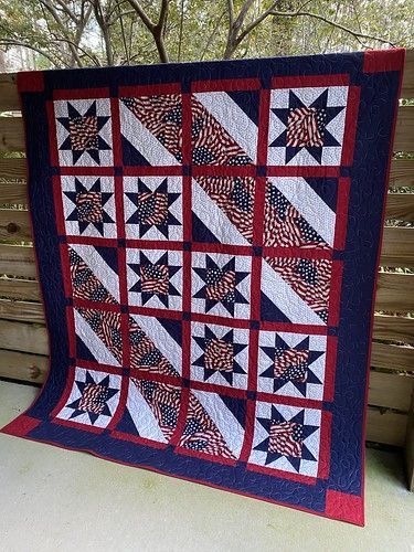 Kudos | 57 x 67.5 - Pattern by Bound To Be Quilting. This Qu… | Flickr Patriotic Quilts Patterns Free, Quilts Of Valor Patterns Free Easy, Quilts Of Valor Patterns Free, Veteran Quilts, Military Quilts, Qov Quilts, Valor Quilts, Americana Quilts, Tshirt Quilts