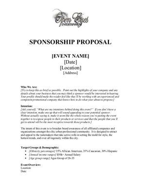 Sponsorship proposal Sample Proposal Letter, Event Proposal Template, Free Proposal Template, Fundraising Letter, Sponsorship Package, Sponsorship Letter, Donation Letter, Event Proposal, Sponsorship Proposal