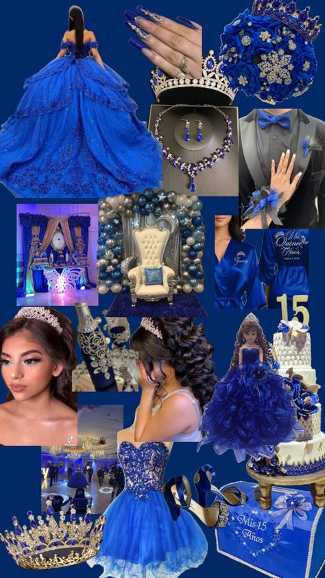 Quince Royal Blue, 15 Themes Quinceanera, Royal Blue Quince Theme, Charro Quinceanera Theme, Royal Blue Quinceanera Theme, Royal Blue Theme, 15 Party Ideas Quinceanera, Blue Quinceanera Theme, Quinceanera Blue