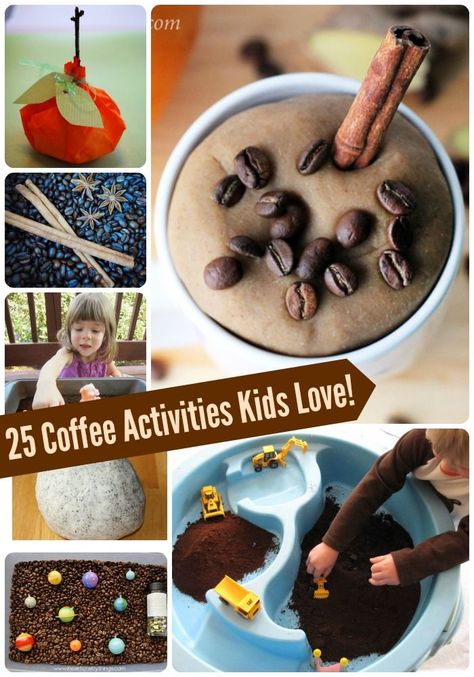 DIY Sensory play for toddlers and preschoolers -- great coffee scented activities for indoor & outdoor play! Sensory Balloons, Diy Kids Activities, Sensory Play Toddlers, Diy Kid Activities, Bee Activities, Sensory Ideas, Early Learning Activities, Coffee Games, Creative Coffee