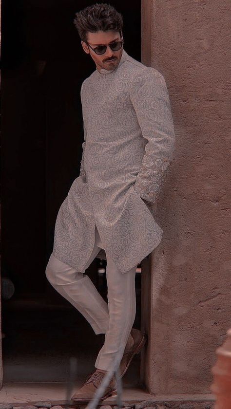 Cllothing Eid Poses, Men Aesthetic Outfits, Ethenic Wear, Fawad Khan, Wedding Kurta, Men Fashion Photoshoot, Indian Groom Wear, Groom Photoshoot, Gents Kurta Design