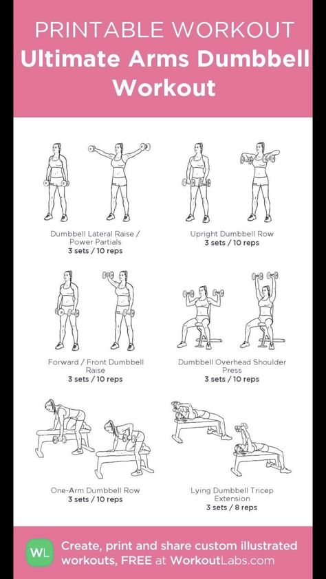 Dumbell Workout For Arms, Full Arm Workout, Arm Workout Routine, Dumbbell Arm Workout, Workout Labs, Arm Workout Women, Reps And Sets, Dumbell Workout, Workout Routines For Women