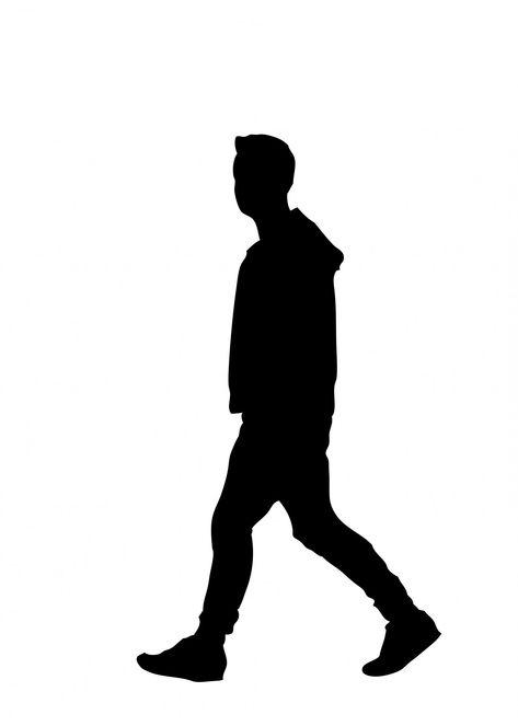 Man Walking Silhouette, People Walking Png, Walking Silhouette, Person Silhouette, Walking Art, Walking Man, Silhouette People, Black Silhouette, People Illustration