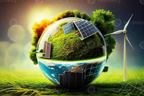 Green Economy, Clean Environment, Carbon Dioxide, Renewable Energy, Free Stock Photos, Vector Free, Indonesia, Stock Photos, Collage