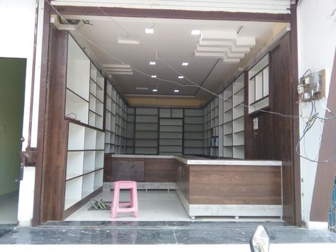 Kirana Shop Interior Design, Kirana Shop Counter Design, Medical Furniture Design, Medical Shop Counter Design, Kirana Store Design Counter, Fancy Store Interior Design, Cosmetic Shop Design Ideas, Kirana Store Design, Medical Shop Interior Design