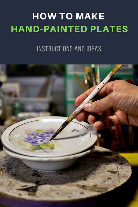 Diy Ceramic Tiles How To Make, How To Paint Dishes, Food Safe Paint For Dishes, How To Paint On Porcelain, Painting Ceramic Plates Diy, Paint On Porcelain, How To Paint On Ceramic Plates, Hand Painted Ceramic Plates Diy, How To Paint Plates