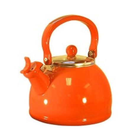 Reston Lloyd Whistling Tea Kettles 2.5 Qt - Orange Red Kettle, Tea Supplies, Orange Things, Fun Gadgets, Boiling Pasta, Art Deco Kitchen, Orange Accessories, Deco Kitchen, Orange Tea