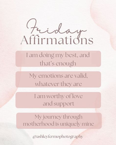 ✨Postpartum Affirmations✨ I want to take a moment to acknowledge the journey of motherhood. I hope these affirmations help remind anyone going through postpartum they are seen and exactly where they need to be: ✨ I am doing my best, and that’s enough. ✨ My emotions are valid, whatever they are. ✨ I am worthy of love and support. ✨ My journey through motherhood is uniquely mine. Being a mom is a beautiful and complex experience. These affirmations help me stay grounded and remind me that it... Postpartum Affirmations, Emotions Are Valid, I Am Worthy Of Love, I Am Doing My Best, Worthy Of Love, Postpartum Doula, My Emotions, Doing My Best, Stay Grounded