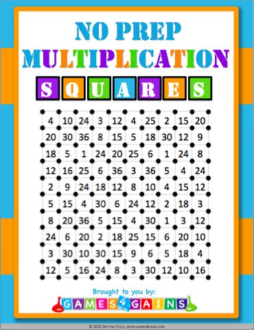 "Mathified" squares game - a fun, no-prep multiplication facts game to use in your math centers! Multiplication Squares, Teaching Multiplication, Multiplication Games, Math Multiplication, Fourth Grade Math, Math Intervention, Third Grade Math, Multiplication Facts, Math Workshop