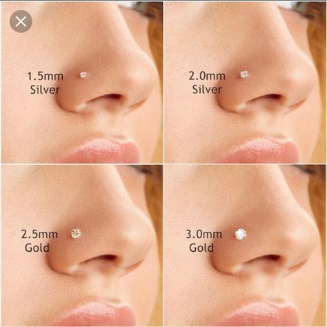 Tiny Nose Piercing, Silver Nose Stud, Cute Nose Piercings, Piercing Chart, Unghie Sfumate, Nose Piercing Stud, Diamond Nose Stud, Cool Ear Piercings, Pretty Ear Piercings