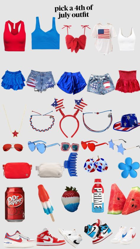 Red White And Blue Spirit Day Outfits, Red White And Blue Football Game Outfit, Red White And Blue Outfits Spirit Week, Usa Spirit Day Outfit, Usa Day Spirit Week Outfit, Usa Themed Outfits, Fourth Of July Costume, Preppy 4th Of July, Preppy Halloween Costume