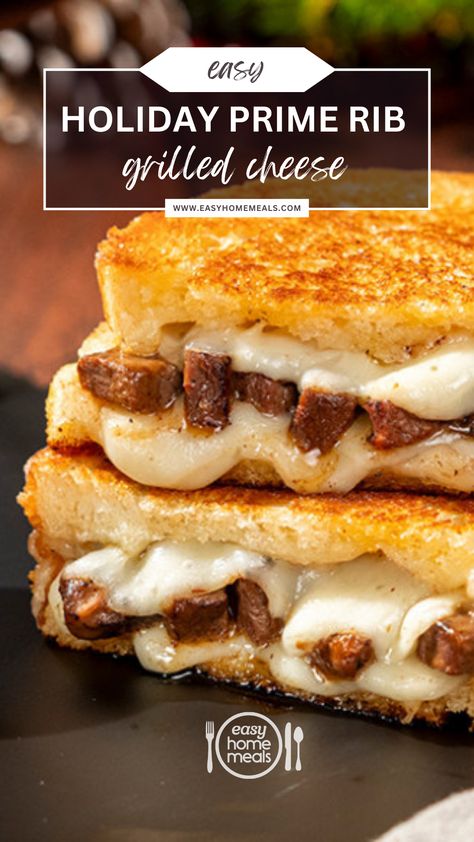 Elevate your holiday leftovers with a mouthwatering Holiday Prime Rib Grilled Cheese! 🧀🎄 Sargento® Creamery Sliced Baby Swiss Natural Cheese adds a perfectly smooth texture to your leftover prime rib. Don't miss out on this delicious post-holiday treat – click the link in our bio for the full recipe. 👆🍽️ #ad Prime Rib Thanksgiving Dinner Sides, Prime Rib Appetizer Parties, Leftover Prime Rib Ideas, What To Serve With Prime Rib, Prime Rib Leftovers Ideas, Leftover Prime Rib Recipes Ideas, Prime Rib Leftover Recipes, Holiday Prime Rib, Leftover Steak Recipes