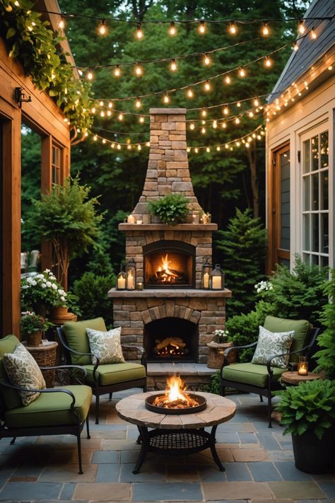 Fireplace: Backyard Decorating Ideas Diy, Backyard Decorating Ideas, Backyard Decorating, Outdoor Fireplace Designs, Backyard Dreams, Outdoor Fireplace Patio, Outdoor Patio Designs, Backyard Fireplace, Backyard Inspiration