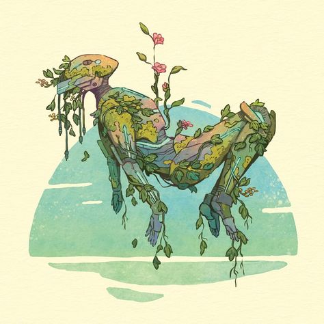 Swipe Right, Robot Art, Nature Illustration, Creature Design, A Drawing, Art Plastique, Fantasy Character Design, Pretty Art, Character Design Inspiration