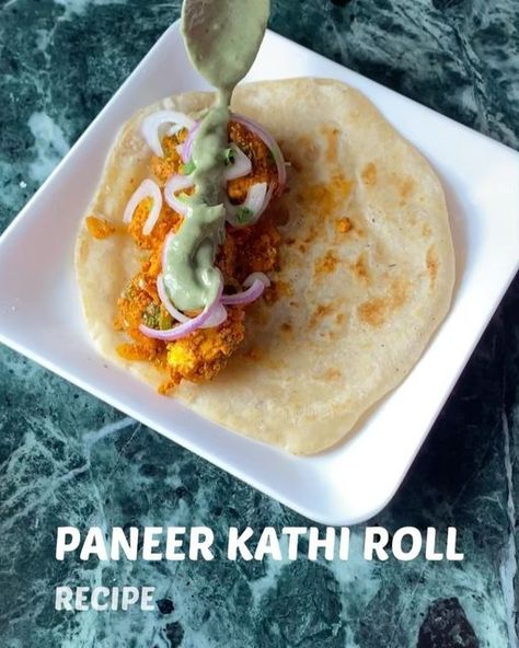 Paneer Wrap Recipes, Paneer Frankie Recipe, Paneer Frankie, Paneer Wrap, Kathi Roll Recipe, Paneer Kathi Roll, Veg Roll, Frankie Recipe, Paneer Tikka