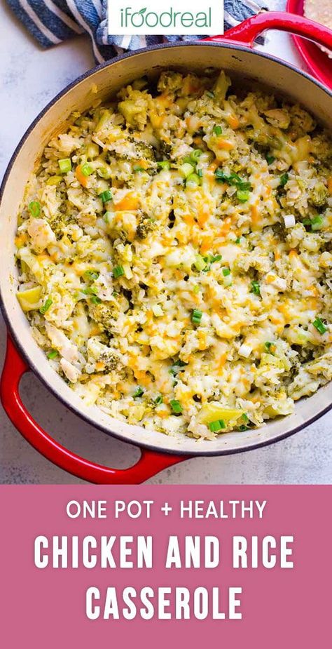 Healthy Chicken And Rice Casserole, Healthy Dinner Chicken, Recipe With Brown Rice, Chicken And Rice Casserole Recipe, Brown Rice Cooking, Healthy Chicken Casserole, Recipes Broccoli, Healthy Rice Recipes, Rice And Broccoli