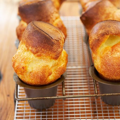 <p>We create a foolproof recipe that produces tall popovers with a crisp exterior and custardy interior every single time.</p> Popover Recipe, Popsugar Food, America's Test Kitchen Recipes, Yorkshire Pudding, Cooks Illustrated, America's Test Kitchen, Fool Proof Recipes, Americas Test Kitchen, Bread Rolls