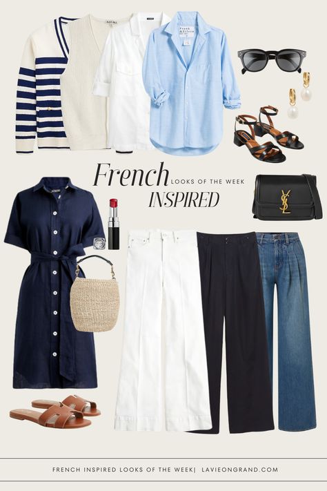 French Fridays Edition No. 1, welcome to this week's edition of French Fridays, sharing French inspired fashion for the week. French Preppy Style, Nice France Outfits Spring, French Style Over 50, Summer French Outfits, French Fashion Spring, Parisian Summer Outfits, French Wardrobe Basics, French Outfits, French Style Clothing