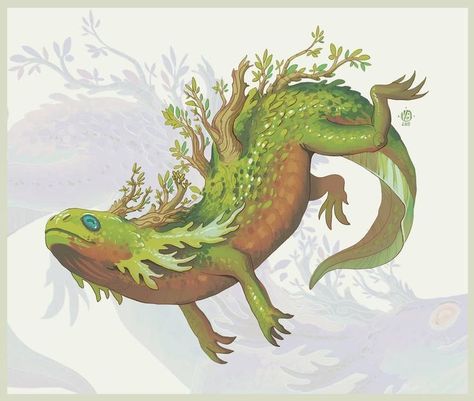 Frog Creature Concept Art, Lizard Illustration, Plant Creatures, Pet Monster, Monster Pictures, Monster Ideas, Fantasy Animals, Dnd Monsters, Illustration Ideas