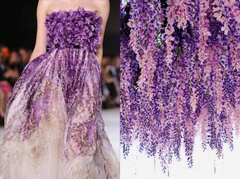 Dresses resembling landscapes - Album on Imgur Lavender Gown, Nature Inspired Fashion, Famous Dress, Cloth Design, 파티 드레스, Nature Dress, Stephane Rolland, Christian Siriano, Fashion Inspiration Design