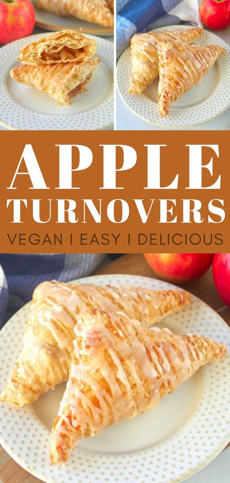 Vegan Apple Turnovers, Recipes With Cinnamon, Apple Turnovers With Puff Pastry, Apple Turnovers Recipe, Easy Apple Turnovers, Recipes With Apples, Apple Turnover Recipe, Apple Pastry, Turnover Recipes