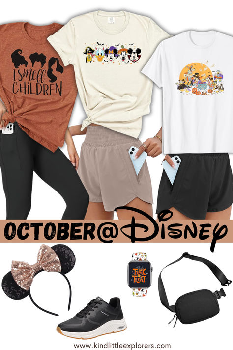 Planning a trip to Disney in October? Get inspired with these Disney fits and outfit ideas perfect for fall! Whether you're dressing up for Mickey's Not So Scary Halloween Party or just looking for stylish fall outfits, we’ve got costume ideas and cozy looks that will keep you festive and comfortable all day. Click to explore more Disney outfit inspiration! Disney Outfit Ideas October, Diy Disney Halloween Shirts, Mickeys Not So Scary Halloween Outfits, Disney World Halloween Outfit, October Disney Outfits, Fall Disney Outfits, October Outfit Ideas, Disney In October, Disney Halloween Outfits